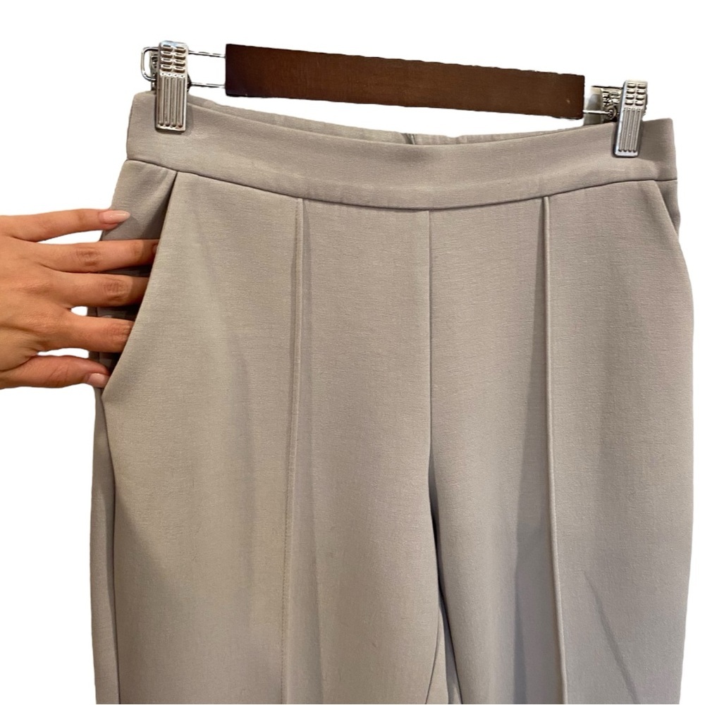 Banana Republic Scuba Knit Commuter Slim Pleated Pants In Silver Grey - Picture 4 of 10